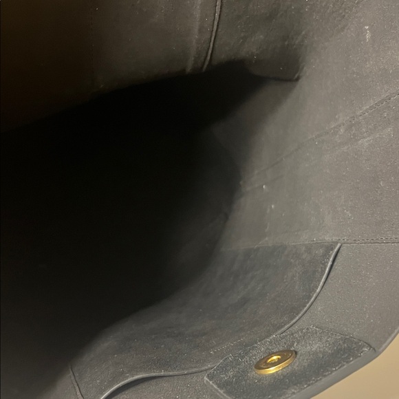 All Saints Black Leather Tote with Gold Zipper - Picture 11 of 12